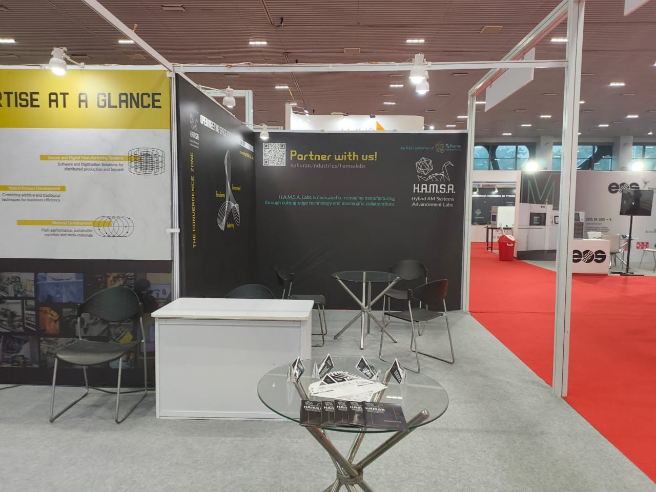 HAMSA exhibition stall, wide view of the booth