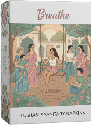 Breathe · Flushable Sanitary Napkins