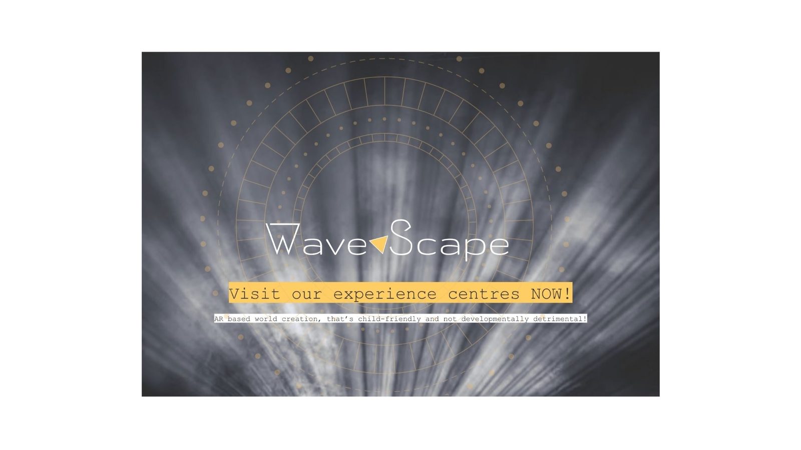 WaveScape experience-centre poster, yellow variant