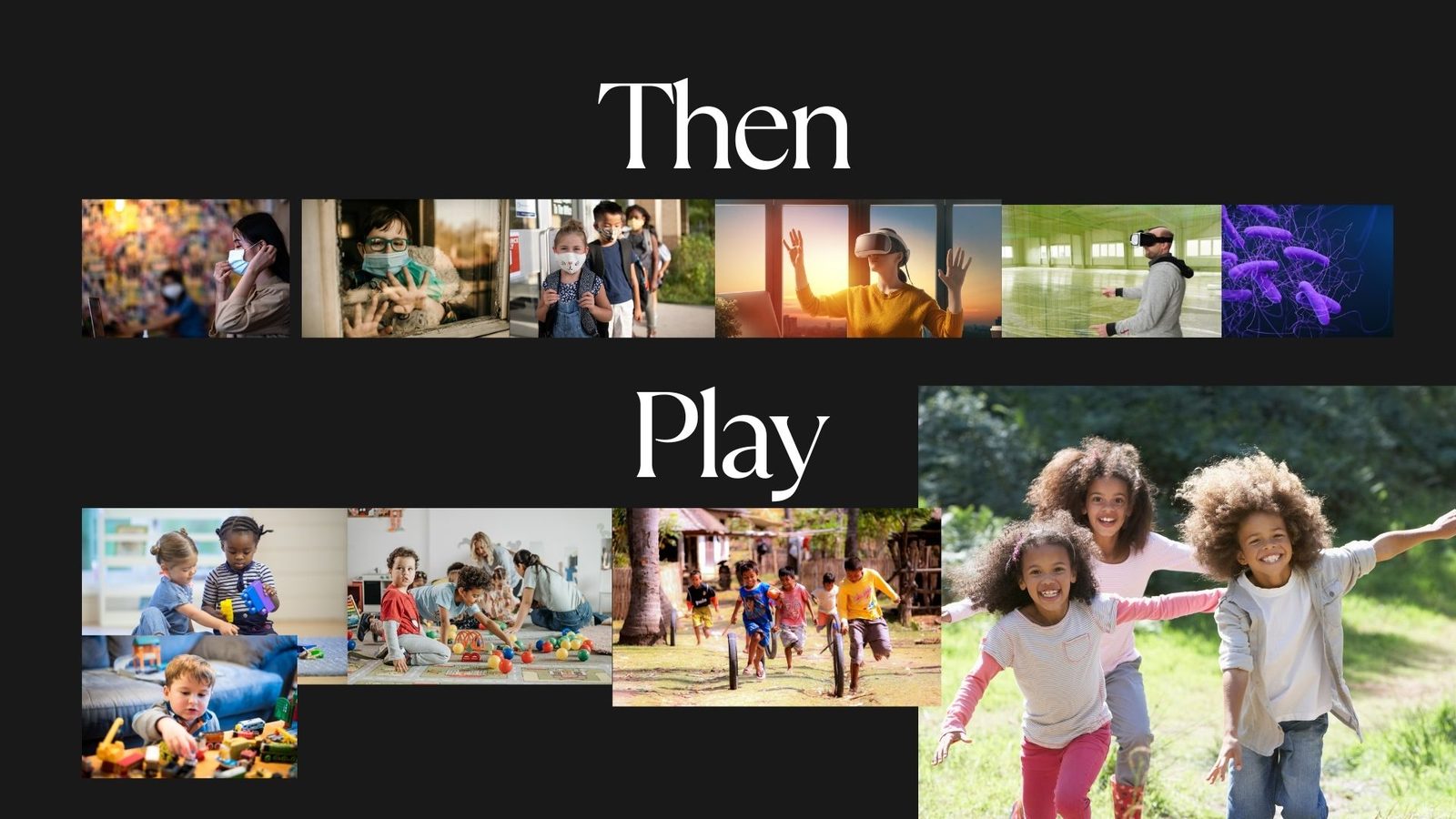 Before and after moodboard: lockdown imagery vs. play